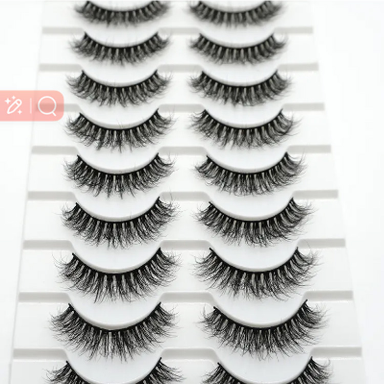 10 perechi Full Strip Lash Cruelty Faux Faux Mink Lashes Natural