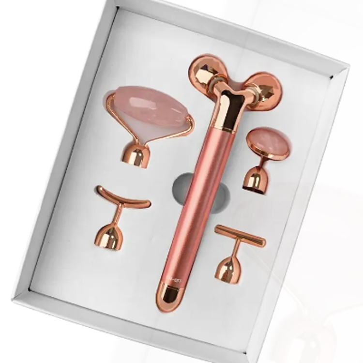 2024 Vânzare la cald cu Quartz Rose Vibration 5 în 1 rolă de jad electric