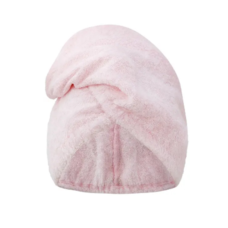 Absorbent roz bambus microfibră pentru părul turban de turban