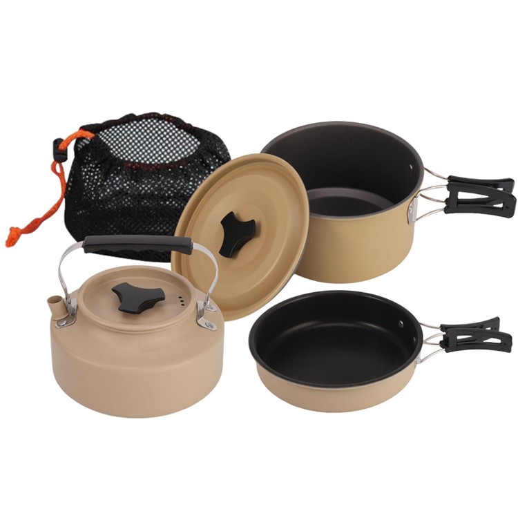 Set de vase de gătit pentru camping cu ceainic Set de oale portabile