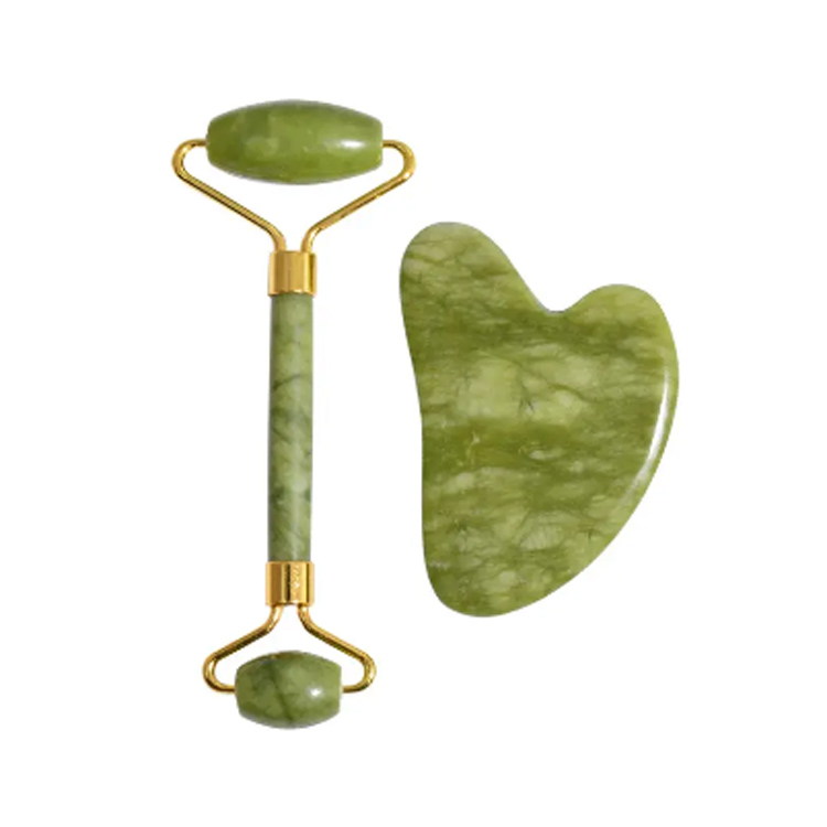 Masaj facial de înaltă calitate Natural Gua Sha Green Jade Roller