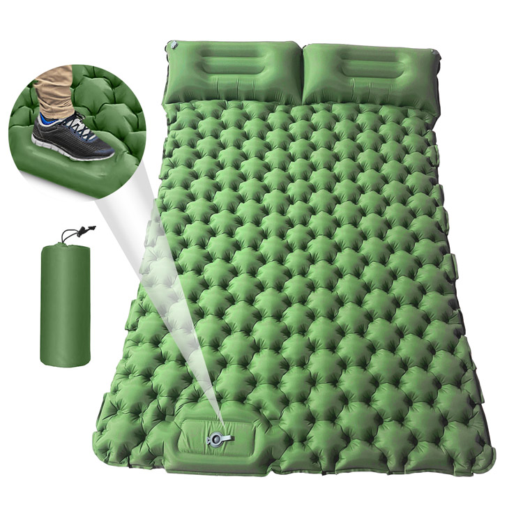 Saltea dublă de camping portabilă în aer liber, cu grosimea de 10 cm