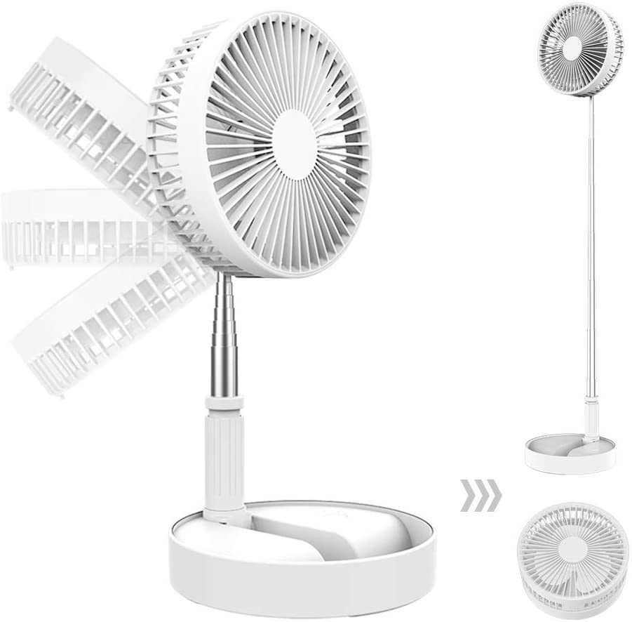 Ventilator reîncărcabil cu soclu telescopic pliant portabil cu lumină