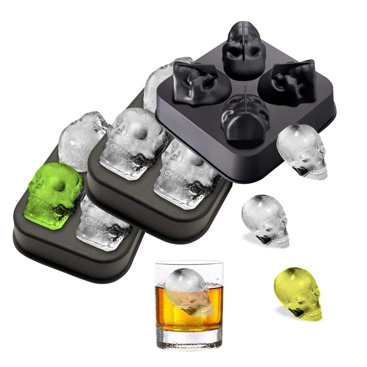 Whisky 3D Skull Silicon Ice Mold Cube Tava