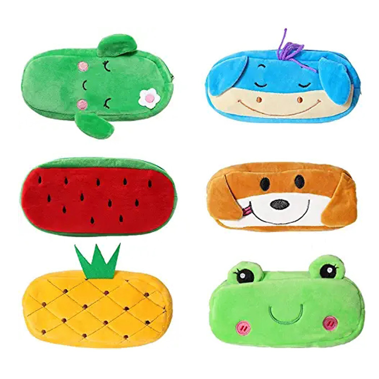 En-gros School Kids Cute Cartoon Plush Pencil Case